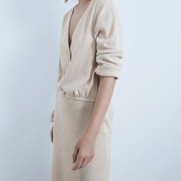 Zara Textured Flowy Knit Midi Skirt (NWT) - Picture 3 of 5